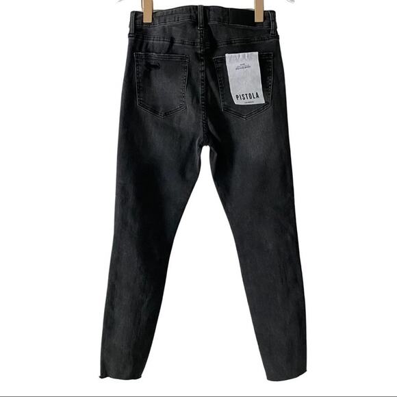 NWT Pistola Aline Highrise Skinny Distressed Jeans Nero 28 - Picture 9 of 14